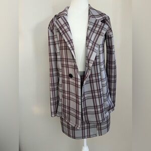 Plaid Women's Jacket and Skirt Set
